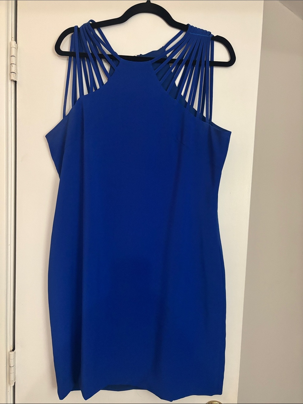 Dress the Population Cobalt Blue Strappy Halter Mini Dress